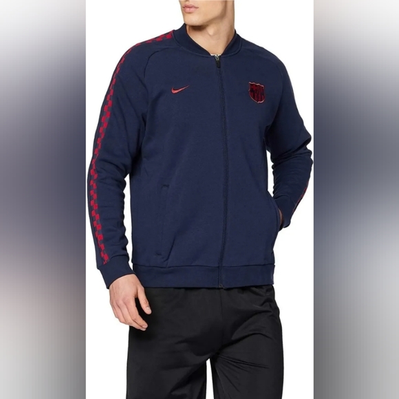 Mens NIKE F.C. BARCELONAGFA Fleece Obsidian Sweatshirt AT4434 451 Size XL - Picture 3 of 7
